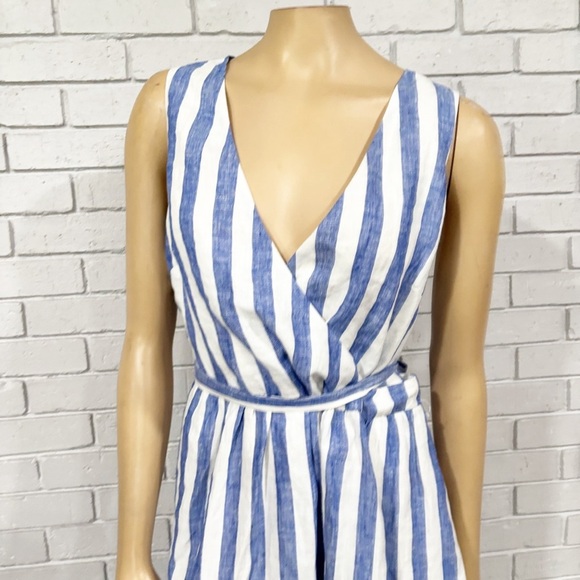 Boden Women’s Striped Linen Wrap Midi Dress - Picture 2 of 10